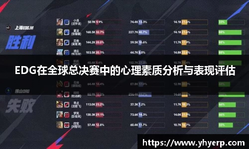 EDG在全球总决赛中的心理素质分析与表现评估